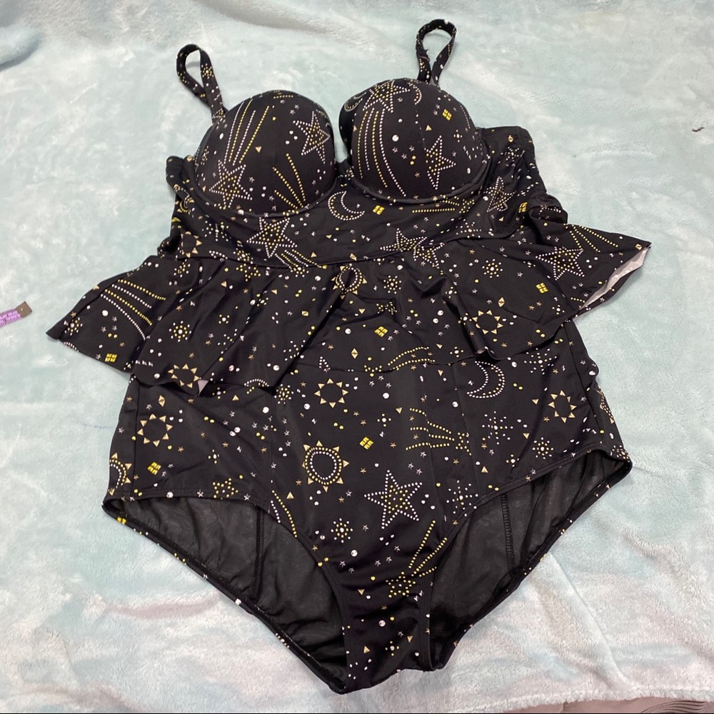 Torrid Matching Bathing Suit Set Peblum Tankini